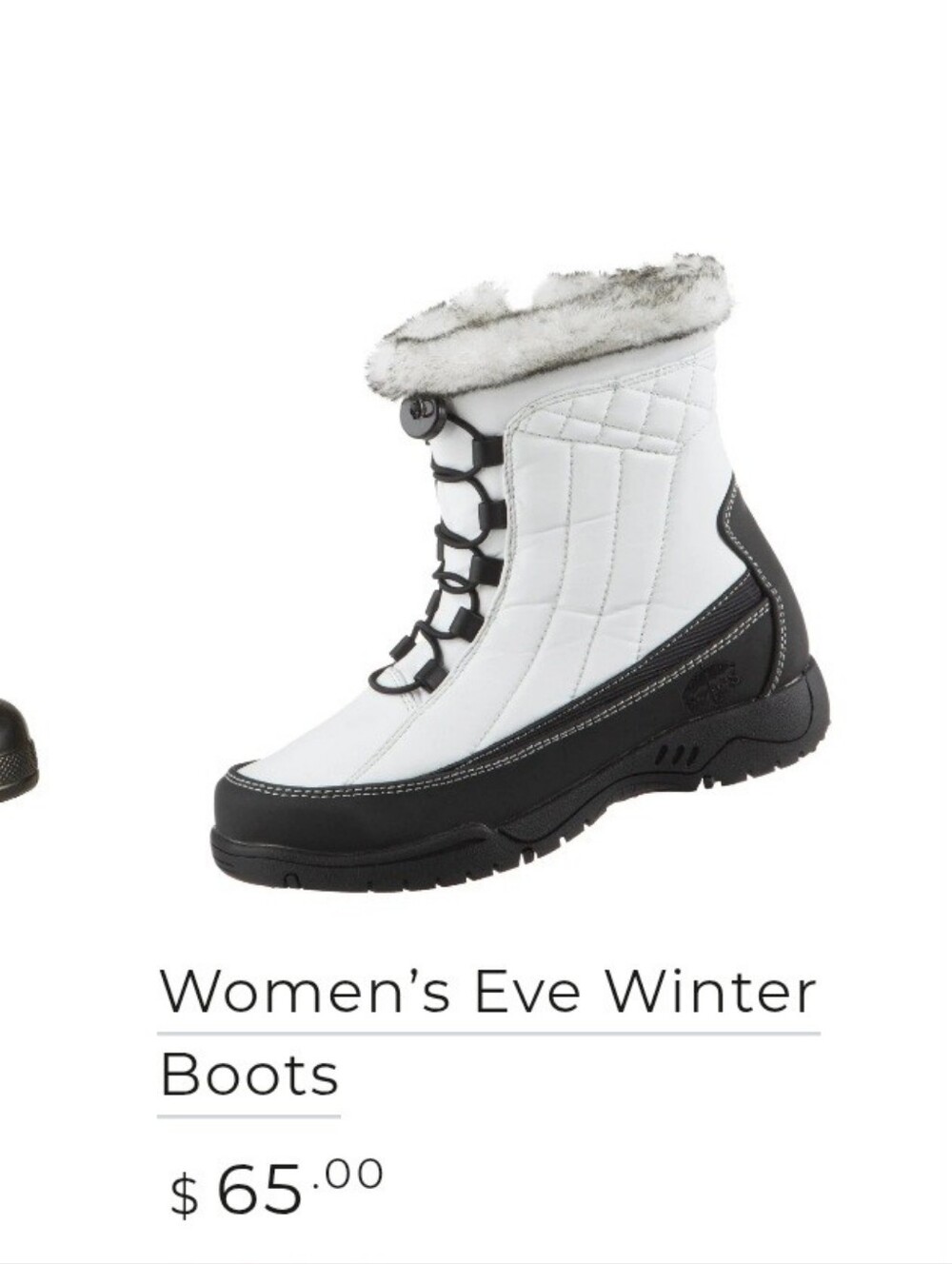 TOTES Women's Eve Winter Boots - White/Black. 9